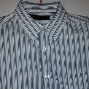 Perry Ellis America Short Sleeve Striped Shirt L